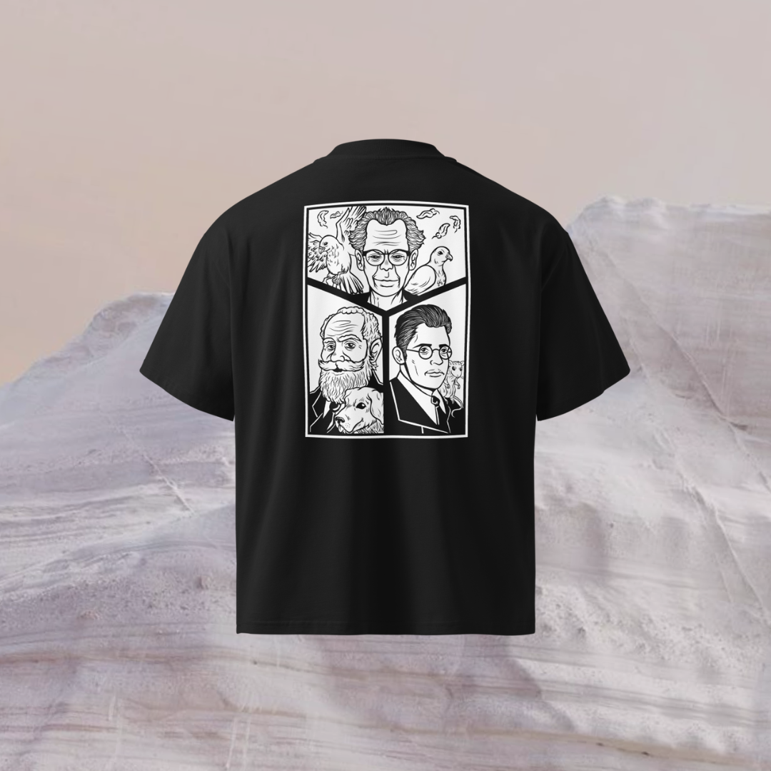 Camiseta negra oversize "BIG THREE"
