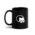 Taza negra brillante de 325 ml con diseño personalizado, bonito, moderno, artístico, simbólico y urbano. Con significado profundo inspirado en la psicología.