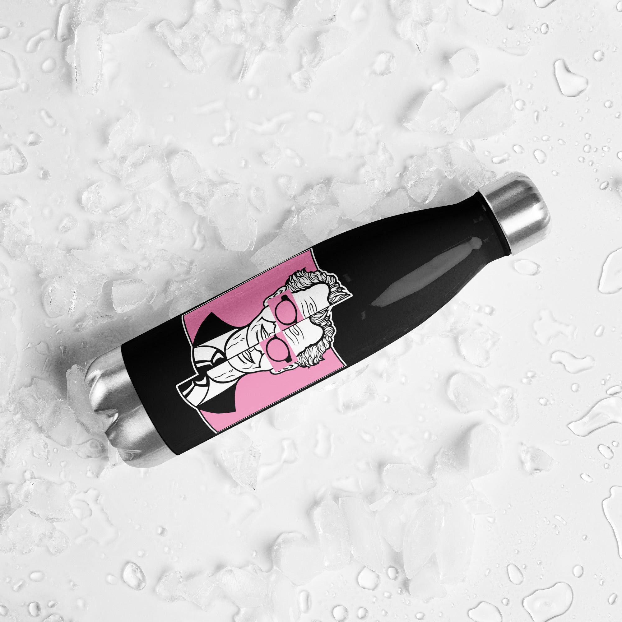 Botella de acero inoxidable de 500 ml con diseño personalizado y estética moderna, urbana, artística, minimalista. Con significado e inspiración en psicología.