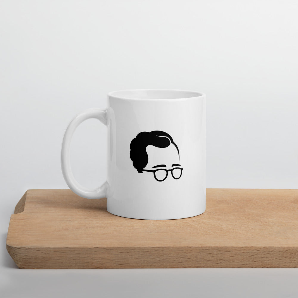 Taza blanca brillante de 325 ml con diseño personalizado, bonito, moderno, artístico, simbólico y urbano. Con significado profundo inspirado en la psicología.