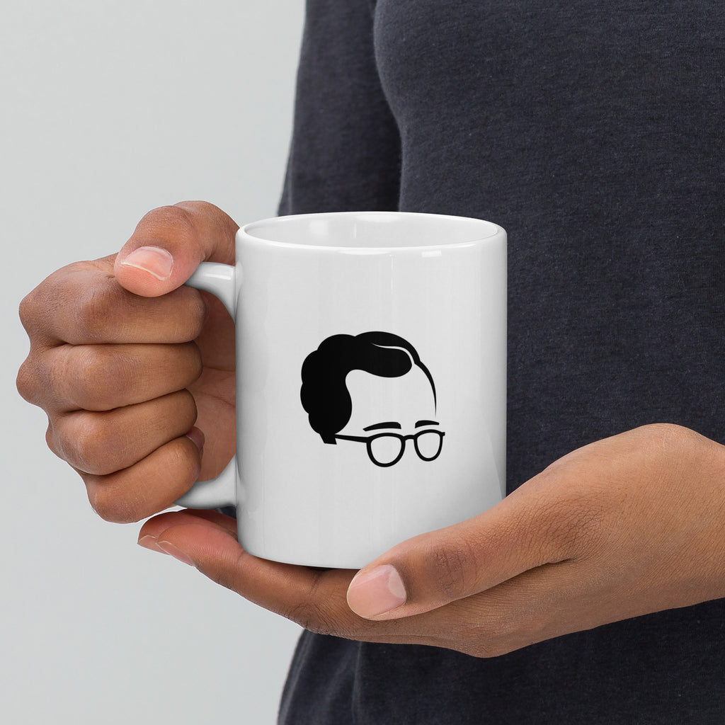 Taza blanca brillante de 325 ml con diseño personalizado, bonito, moderno, artístico, simbólico y urbano. Con significado profundo inspirado en la psicología.