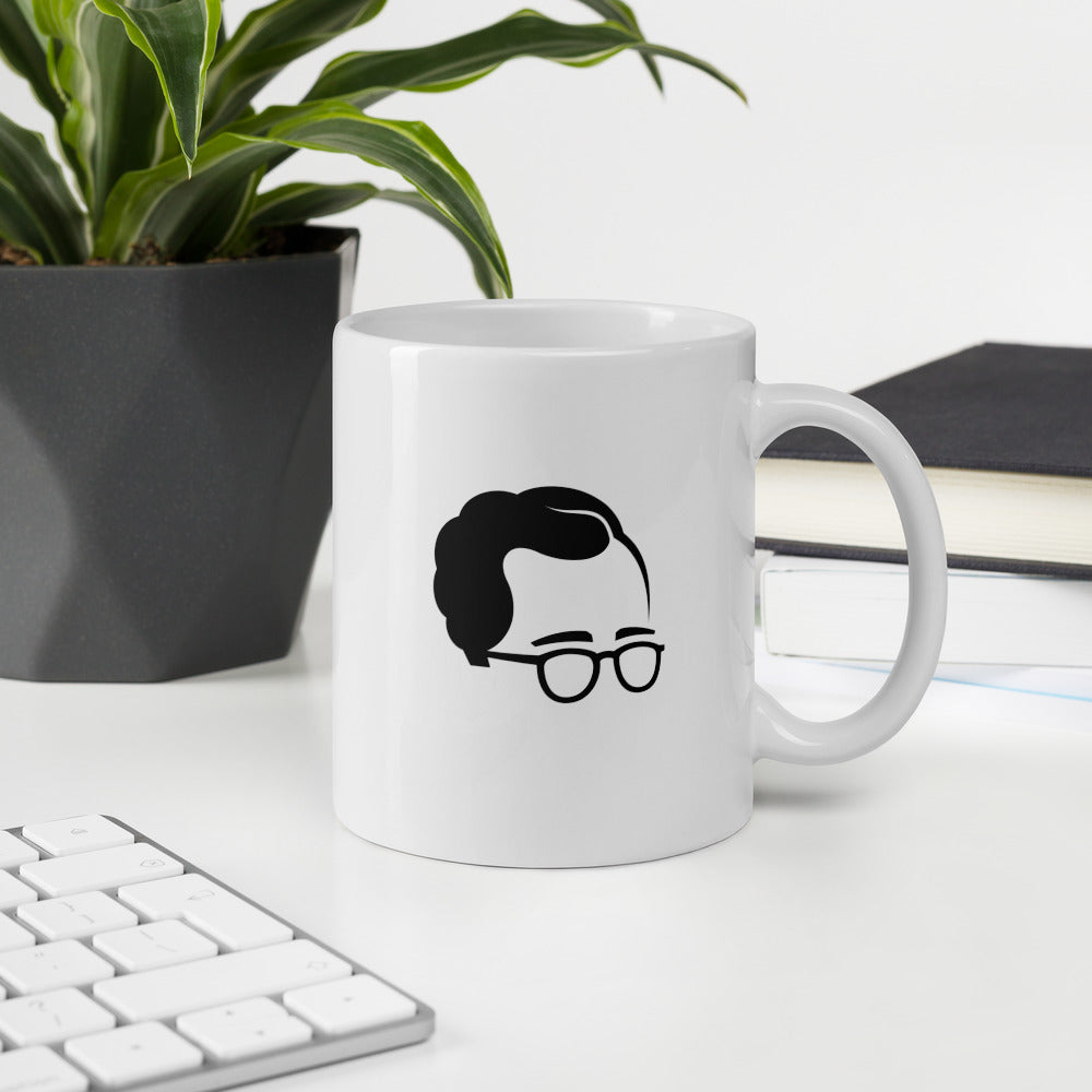 Taza blanca brillante de 325 ml con diseño personalizado, bonito, moderno, artístico, simbólico y urbano. Con significado profundo inspirado en la psicología.