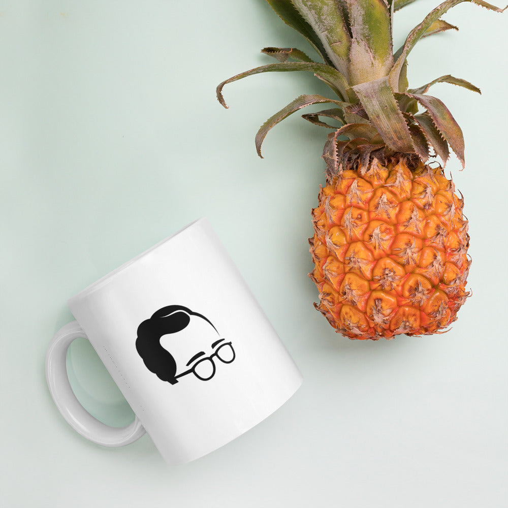 Taza blanca brillante de 325 ml con diseño personalizado, bonito, moderno, artístico, simbólico y urbano. Con significado profundo inspirado en la psicología.